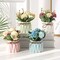 Artificial Flower Plants – Mini Fake Hydrangea Flowers in Pot for Home Decor Party Wedding Office Patio Table Desk Decoration, Set of 4, 3.3''(D) x 5.5''(H)